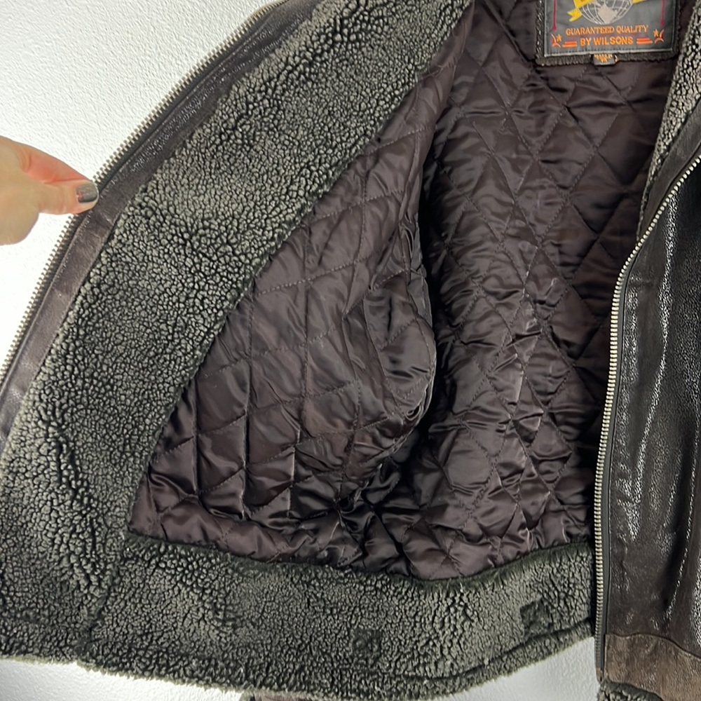 Wilsons Leather Brown Bomber Jacket - Picture 15 of 16